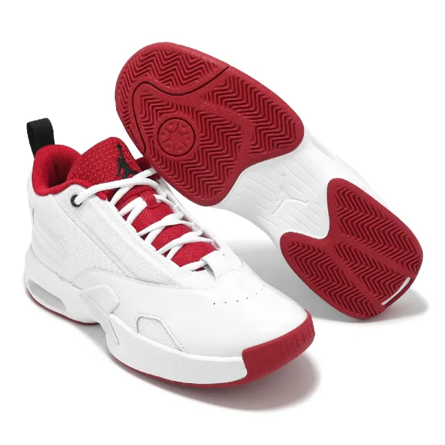 【NIKE 耐吉】籃球鞋 Jordan Max Aura 6 男鞋 白 紅 氣墊 緩震 運動鞋(FQ8298-106)