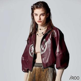 【iROO】深酒紅短版外套