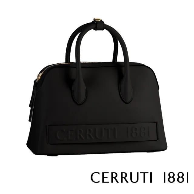 【Cerruti 1881】限量2折 義大利原裝進口 頂級小牛皮手提包 CEBA04263M 全新專櫃展示品(黑色)