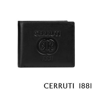 【Cerruti 1881】限量2折 義大利原裝進口 頂級小牛皮4卡零錢袋短夾皮夾 5535M 全新專櫃展示品(送禮盒提袋)