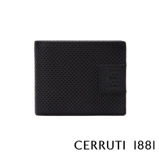 【Cerruti 1881】限量2折 義大利原裝進口 頂級小牛皮6卡短夾皮夾 5538M 全新專櫃展示品(黑色 送禮盒提袋)