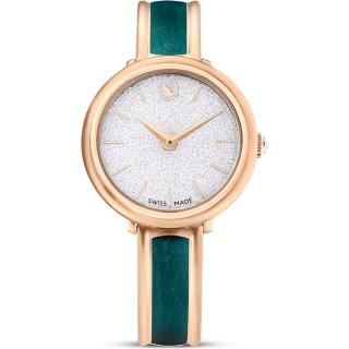 【SWAROVSKI 施華洛世奇】Crystalline 手鐲式琺瑯瓷女錶 手錶(32mm 5709816)