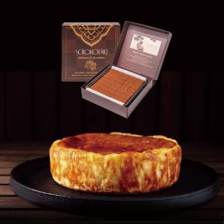 【巧克力雲莊】雲莊焦香巴斯克乳酪6吋+雲莊原味生巧克力125g/盒 MOMO獨家限定(送禮首選/聚會蛋糕/母親節)