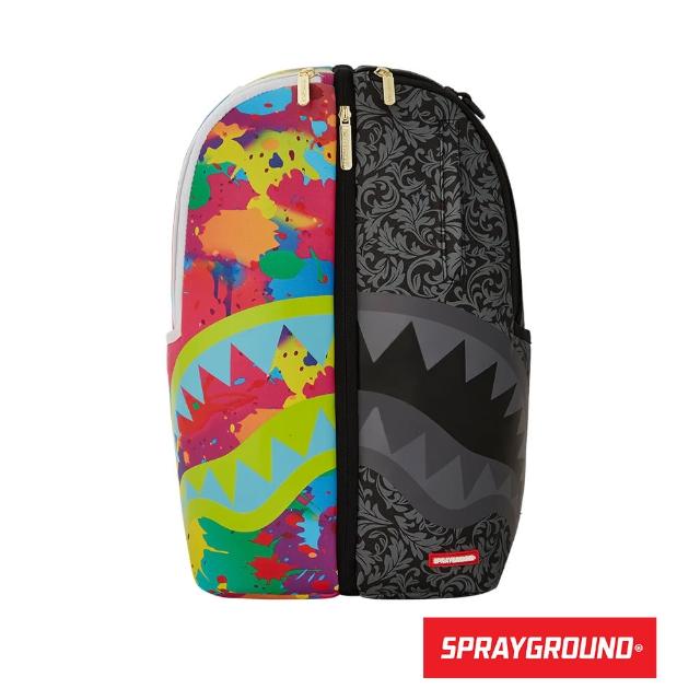 【SPRAYGROUND】炫染圖騰可拆兩用後背包(黑色)