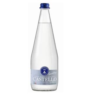 【CASTELLO MINERAL WATER】卡司得洛氣泡天然礦泉水 750ML 6瓶入(義大利原裝進口玻璃瓶裝)