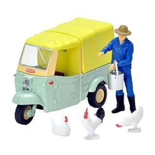 【TOMICA】TOMYTEC LV-１43d 大發 Midget 黃綠色/米色 （附人偶）(模型車)