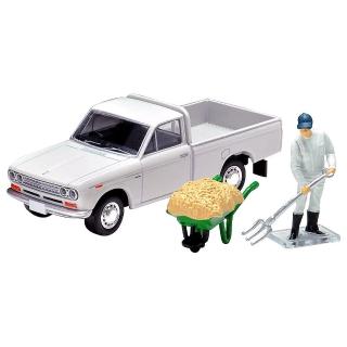 【TOMICA】TOMYTEC LV-195c 達特桑TRUCK 1500 Deluxe白（附人偶）(模型車)
