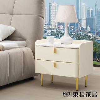 【H&D 東稻家居】皮革床頭櫃 50cm 抽屜收納櫃 置物櫃(THY2-05281)