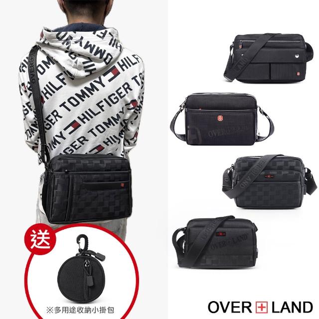 【OverLand】獨家特談-實用機能休閒斜背包送零錢包-買一送一-共十款