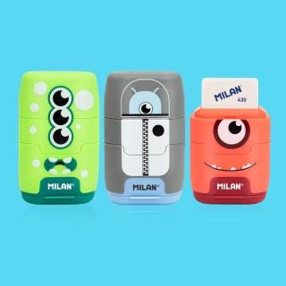 【MILAN】COMPACT橡皮擦+削筆器 星際小小兵(3色可選)