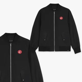 【agnes b.】Sport b. 女裝 復古Dino恐龍徽章飛行夾克(黑色)