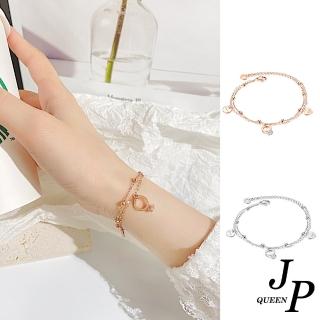 【Jpqueen】求婚戒指簡約鋯石高級感鈦鋼手鍊(2色可選)