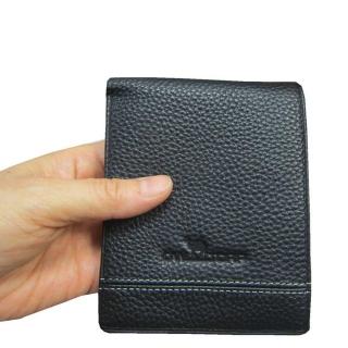 【SNOW.bagshop】短夾男仕短型皮夾(進口專櫃100%進口牛皮革材質固定型證件夾加長尺寸)