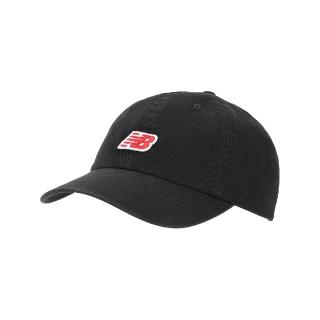 【NEW BALANCE】棒球帽 6 Panel NB Patch Logo 黑 紅 可調帽圍 刺繡 老帽 帽子 NB(LAH51013BK)