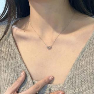 【KT DADA】母親節禮物 鎖骨鍊 吊墜 吊飾 蝴蝶結項鍊 愛心項鍊 禮物 項鍊 925 純銀項鍊 項鍊女 簡約ins風