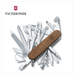 【VICTORINOX 瑞士維氏】Swiss Champ Wood 瑞士刀/29用/胡桃木/91mm(1.6791.63)