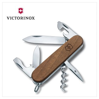 【VICTORINOX 瑞士維氏】Spartan Wood 瑞士刀 胡桃木/10用/91mm(1.3601.63)