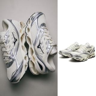 【MIZUNO 美津濃】SPORTSTYLE WAVE PROPHECY LS 男女款 休閒鞋(D1GA251101 灰奶油 銀 黑 復古 慢跑鞋 走路)
