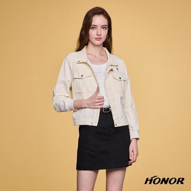 【HONOR 山形屋】率性大口袋收腰短版外套-米白/藍