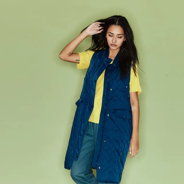 【ICHE 衣哲】Cop.Copine 法式簡約絎縫設計率性長版背心罩衫