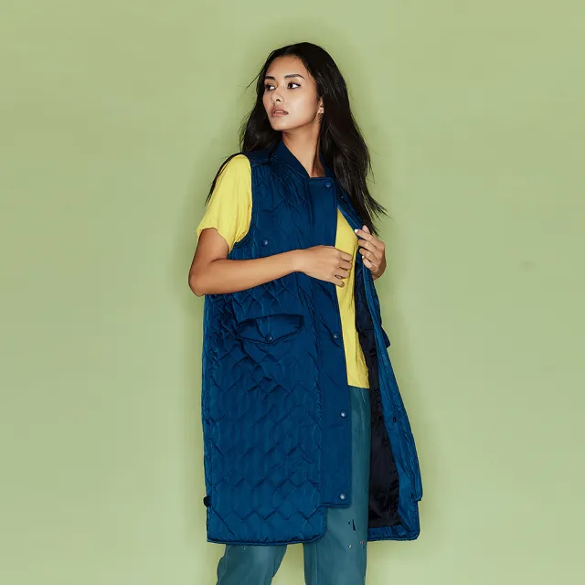 【ICHE 衣哲】Cop.Copine 法式簡約絎縫設計率性長版背心罩衫