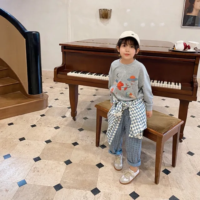 【橘魔法】宇宙星空毛圈棉長袖上衣(衛衣 大童 男童 女童 中性款 現貨 兒童 童裝)