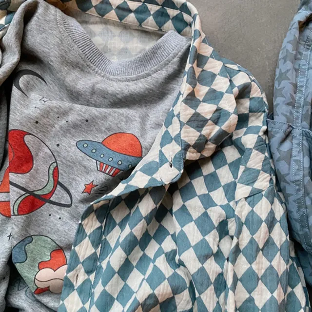 【橘魔法】宇宙星空毛圈棉長袖上衣(衛衣 大童 男童 女童 中性款 現貨 兒童 童裝)