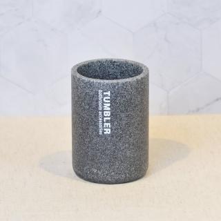 【YU Living 信歐傢居】衛浴用品漱口杯二件組 4吋高(二件一組/灰色/洗漱杯 4吋高)