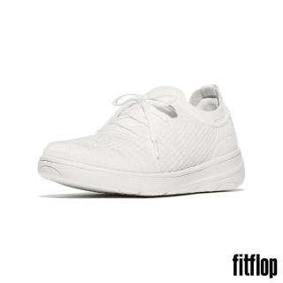 【FitFlop】SUPER-Q 針織繫帶休閒鞋-女(都會白)
