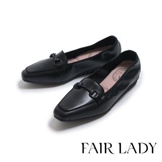 【FAIR LADY】我的旅行日記 經典馬銜釦滾邊平底樂福鞋(黑、502476)