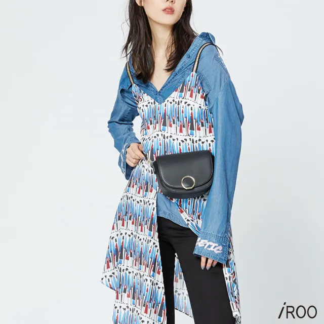 【iROO】印花不對稱背心