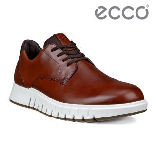 【ecco】GRUUV STUDIO M 樂步都會皮革休閒正裝鞋 男鞋(棕色/摩卡棕 51231450255)