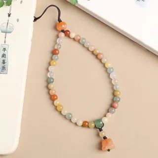 【MoonDy】串珠 手機吊飾 金絲玉手機掛繩 鈴蘭花 手腕繩 包包吊飾 手機鍊 手機掛件 防丟掛