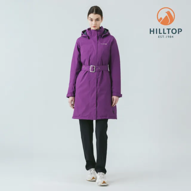 【Hilltop 山頂鳥】GORE-TEX單件式防水石墨烯羽絨長大衣外套 女款 紫｜PF21XF99ECJ0