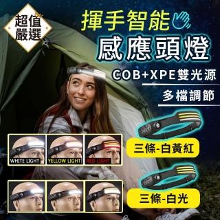 【DREAMCATCHER】COB頭燈 三條款(頭燈 頭燈led超強光 可充電 感應頭燈 露營頭燈 工作燈 頭戴式 頭頂燈)