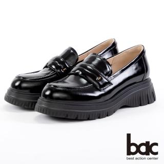 【bac】簡約厚底車澎樂福鞋(黑色)
