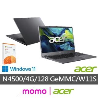 【Acer 宏碁】微軟M365組★15.6吋N4500輕薄筆電(Aspire/AL15-32P-C2R2/N4500/4G/128G eMMC/W11S)