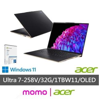 【Acer 宏碁】Office2024★16吋 Ultra 7 OLED AI筆電(Swift/SF16-51-75BA/Ultra 7-258V/32G/1T/W11/OLED)