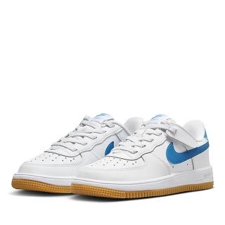 【NIKE 耐吉】休閒鞋 童鞋 中小童 兒童 運動鞋 魔鬼氈 FORCE 1 LOW EASYON PS 白藍 FN0237-115