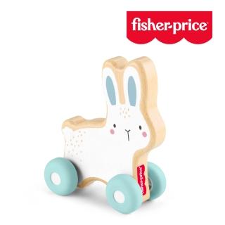 【Fisher price 費雪】木製推著走小兔子(寶寶安撫/嬰兒玩具/彌月禮/新生兒)
