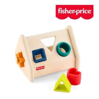 【Fisher price 費雪】木製形狀分類積木盒(寶寶安撫/嬰兒玩具/彌月禮/新生兒)
