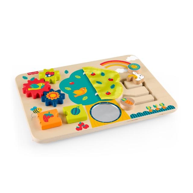 【Fisher price 費雪】木製忙碌板(寶寶安撫/嬰兒玩具/彌月禮/新生兒)