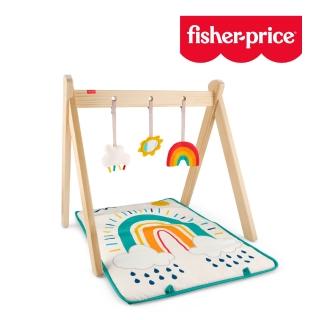 【Fisher price 費雪】木製彩虹寶寶健身器(寶寶安撫/嬰兒玩具/彌月禮/新生兒)