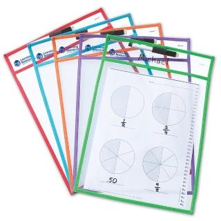 【Learning Resources】美國 教學資源 可擦寫透明檔案套5入組(玩教具)