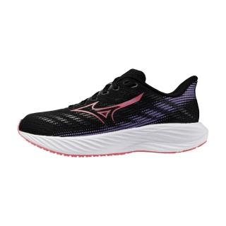 【MIZUNO 美津濃】慢跑鞋 女鞋 大童 運動鞋 緩震 黑紅 RIDER K1GC241655