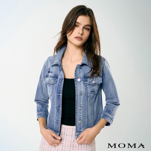 【MOMA】率性短版牛仔外套(藍色)