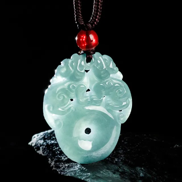 【MoonDy】繩項鍊 玉項鍊 招財項鍊 平安扣項鍊 吊墜 保平安 平安扣 翡翠項鍊 貔貅項鍊 避 