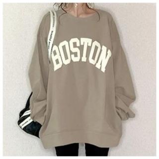 【ASister 小姊姊】現貨在庫★加絨大學T/秋冬上衣☆圓領*BOSTON*前後雙穿中長版上衣/衛衣(2色 F #AS1013)
