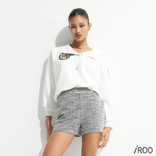 【iROO】綴珠鍊偽花呢紗短褲