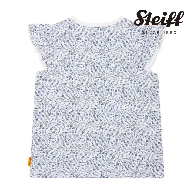 【STEIFF】熊頭童裝 印花蝴蝶袖無袖T(短袖上衣)